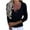 Black, variant on AherBiu Plus Size Tops for Women Ribbed Long Sleeve Button Notch V Neck Blouse Shirts Going out Tops