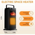 thumbnail image 3 of Space Heaters for Indoor Use, 1500w Portable Electric Heaters for Bedroom, PTC Ceramic Heater with 4 Mode, 12h Timer, 3D Flame Fireplace Heater, Overheat Protection, Safety Heat for Room, Office, 3 of 8