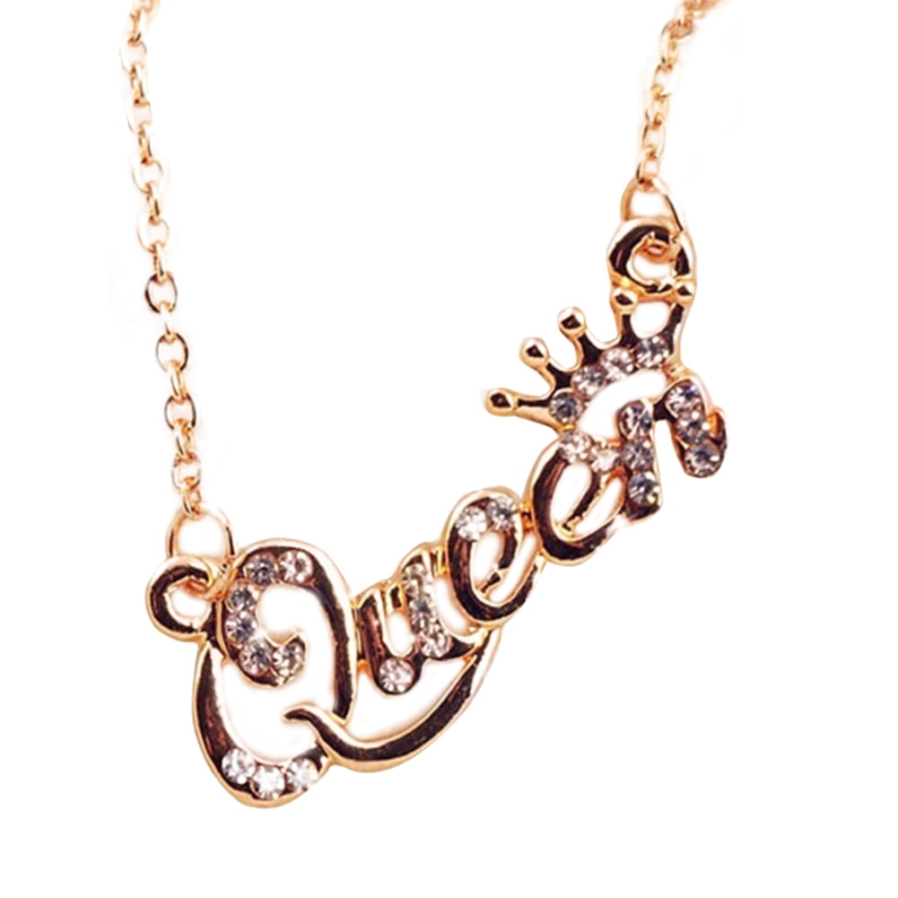 Elegant Gold Plated Alloy Letter Pendant Shiny Clavicle Chain Necklace Gift