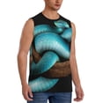 thumbnail image 2 of Fotbe Blue Viper Snake Men's Camiseta sin Mangas Estampada para Hombres, Playera Casual para Gimnasio, Entrenamiento, Playa-X-Large, 2 of 7