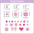 thumbnail image 2 of Opaque & Transparent Acrylic Beads Kits Mixed Shapes Hot Pink 6~23x6~29.5x5~15.5mm Hole: 1.4~3mm 541pcs/set, 2 of 6