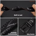 thumbnail image 5 of JASGOOD Men's Braided Leather Belt Casual Woven Belt for Daily Work Jeans Pants 1.4" Width, 5 of 9