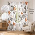 thumbnail image 2 of Gray Pumpkins Fall Sheer Curtains 96 Inch Length 2 Panels Set, Thanksg Maple Leaves Autumn Voile Window Treatment Semi Sheer Long Curtains Drapes for Bedroom/Living Room/Kitchen 52"x96"x2, 2 of 8