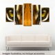 thumbnail image 2 of Cuadro decorativo para Sala, Comedor y Recamara, Tigre de Bengala Ojos, Animales, minimalista, moderno, elegante, juego de 5 piezas, 2 of 3