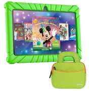Contixo V8-2 7" Kids Tablet and Tablet Bag Bundle, 32GB Storage, 50+ Disney eBooks, Kid-Proof Case Green