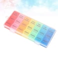 thumbnail image 4 of Miangastore Colorful English 21 Grids Pill Box Portable Monthly Pill Organizer Container Storage Box Medicine Case, 4 of 9