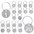 thumbnail image 2 of 20pcs Round Numbered Tags Stainless Steel Number 1-20 Tags Metal Key Tags Walkbee A B, 2 of 5