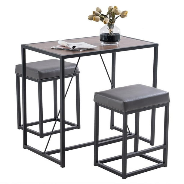 Ktaxon Bar Table Set With 2, Kitchen Bar Stools For Small Spaces