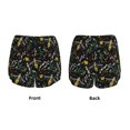 thumbnail image 3 of Balery Wasp and Florals Pantalones cortos deportivos para mujer con forro y dos bolsillos, elásticos, para entrenamiento, gimnasio, yoga-X-Large, 3 of 7