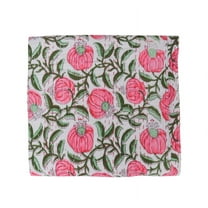 Floral Print Queen Kantha Quilt Indian Block Hand Print Quilt Cotton Kantha Throw Kantha Blanket Handmade Quilt Double Kantha Bedspread White Quilt