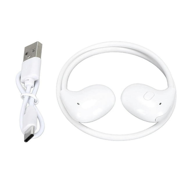 V5.3 EDR Bluetooth Air Conduction Headphones Open-Ear Stereo HiFi Headset for Workout Running Cycling White