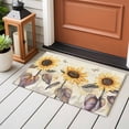 thumbnail image 4 of 2x3 Ft Entryway Area Rug, Sunflower Kitchen Rug Runner Washable Floor Mat, Yellow Summer Botanical Floral Farmhouse Non Slip Indoor Door Mat Throw Carpet for Bathroom Living Room Bedroom, 4 of 8