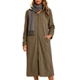 thumbnail image 4 of SELONE Bathrobes for Women Zip Front Plus Size Long Dress Full Zip Long Sleeve Hooded Robe with Pockets Cozy Homewear, 4 of 9