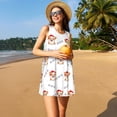 thumbnail image 3 of Fotbe Corgi With Santa Claus Hat Vestido de Verano sin Mangas para Mujer – Vestido Midi Línea A, Estilo Camiseta Floral, Vestido Playero Casual y Fluido, 3 of 7