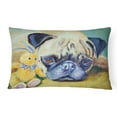 thumbnail image 1 of Carolines Treasures 7423PW1216 Pug Bunny Rabbit Fabric Decorative Pillow, 1 of 3