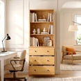 thumbnail image 5 of RichYa 71'' Tall Bookcase with 3 Drawers,3 Cubes Open Bookshelves,6 Tier Storage Cabinet for Home Office,Living Room,Wood, 5 of 8