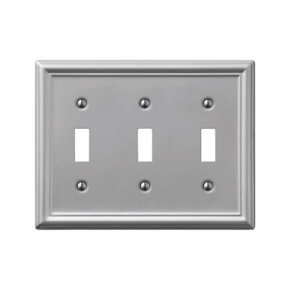 149TTTBN Chelsea Steel 3 Toggle Wall Plate  Brushed Nickel