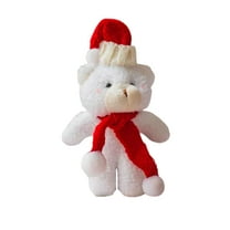 CuiLiyq Christmas Teddy Bear Ornaments, Plush Teddy Bear Dolls Wearing Scarf, for Family Holiday Parties Desktop, Christmas Tree Decorations, and Christmas Gifts (Red Scarf)