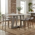 thumbnail image 3 of Carolina Rectangular Concrete Top Bar Table with Brushed Acacia Base in Grey, 3 of 5