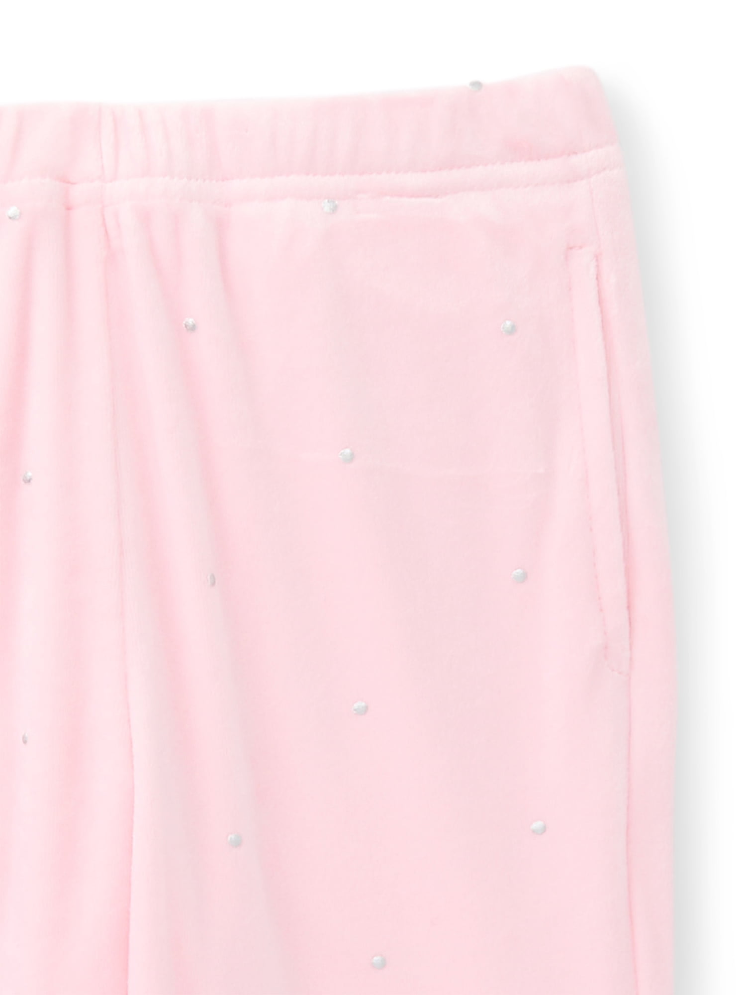 Wonder Nation Toddler Girls Embellished Velour Sweatshirt and Flare Pants Set, 2-Piece, Sizes 12M-5T