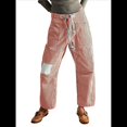 thumbnail image 1 of Jeans para Mujer Y2k con Rayas, Cordón Ajustable, Cintura Alta, Rectos, Pierna , Estilo Boyfriend, Pantalones Vaqueros Mom. Rojo M, 1 of 8