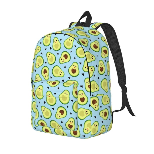 Balery Avocado and Hearts Mochila Clásica Impresa Básica para Viaje, Mochila Escolar Resistente al Agua, Mochila de Lona con Correas Ajustables-Medium