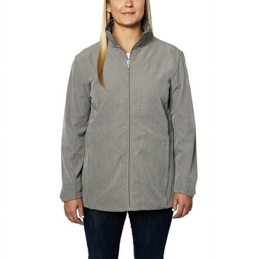 Hang Ten Women's Water Repellant Hybrid Jacket, Gray 2XL