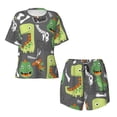 thumbnail image 2 of Yiaed Cartoon Dinosaurs Print Short Sleeve Pajama Sets for Women Casual Crew Neck 2 Piece Lounge Sets Women's Short-Sleeved Pajama-4X-Large, 2 of 5