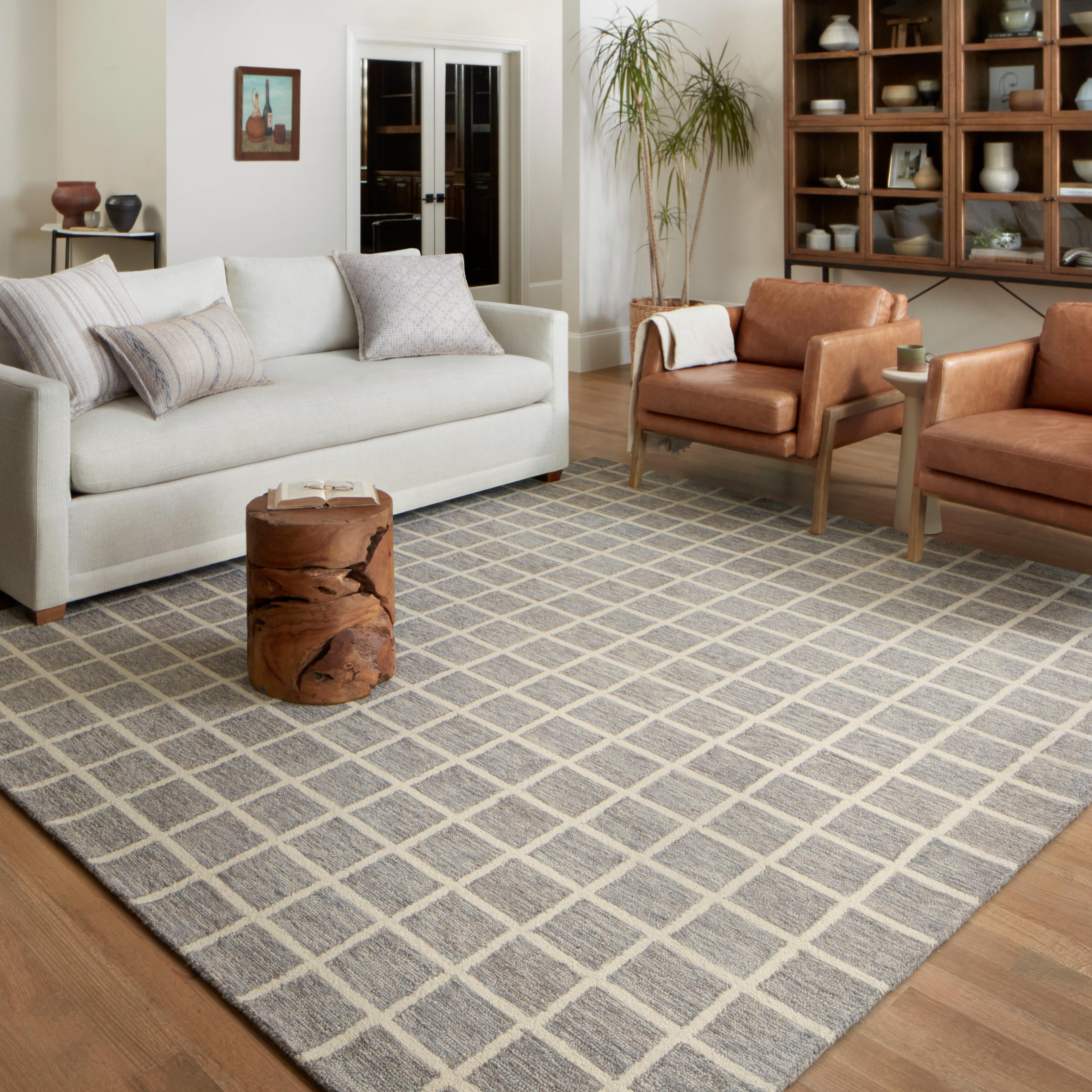 Hand-Knotted 348986 Galleria Casual Ivory Rug 5'0 x 7'10 Bedroom Area Rug for Living Room 