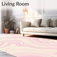 thumbnail image 2 of ODIKA 4'x6' Machine Washable Non-Slip Area Rug, Abstract Brushstroke Contemporary Artisan High Traffic Rug, Pink, 590631, 2 of 7