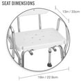 thumbnail image 3 of DMI Shower Chair Bath Seat, No‑Tools Aluminum Tub Bench, Adjustable Height, 350 lb Capacity, White, 3 of 7