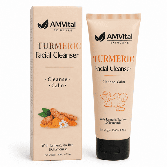 AMVital Turmeric Facial Cleanser with Tea Tree Oil & Vitamin E, 4.23 oz