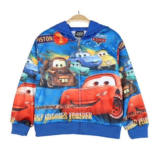 2023 nuevo abrigo de niño vengadores primavera otoño para niños con capucha bebé niños chaqueta ropa de salida coche de dibujos animados McQueen Spiderman 3-8L5 (T-6T) Gao Jinjia LED