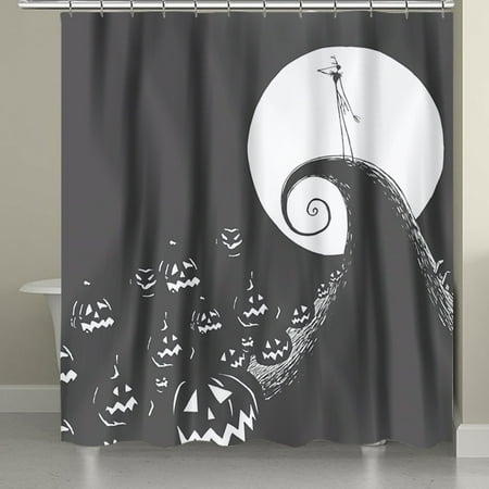 Shower Curtain Set Nightmare Before Christmas Bathroom Decor Curtain with Hooks Water Proof Curtain for Bathroom