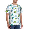 thumbnail image 2 of Vsdgher Cartoon Sea Creatures Print Men's Dry Fit Mesh Athletic Shirts Moisture Wicking Tennis T-Shirt Tops, 2 of 9