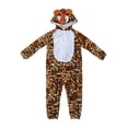 thumbnail image 3 of WhouRiu Toddler Girls Tiger Onesie Fuzzy Hooded Zip Up Jumpsuit Fun Party Fancy Dress Up, 3 of 5