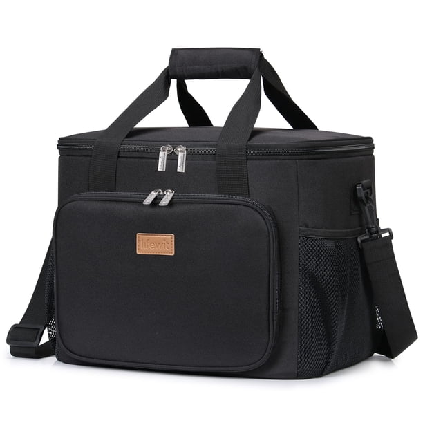 Bolsa térmica Lifewit, plegable, aislante, 24 L (40 latas), negra