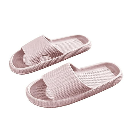 

KIJBLAE Men s Summer Beach Slippers Bathroom Slides Sandals Indoor Non-Slip Soft Sole Home Slippers Hole Shoes Couples Flip Flops Light Slides Pink 41