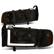 DNA Motoring For 94-02 Dodge Ram LED DRL Smoked Amber Corner Headlight Lamps Pair