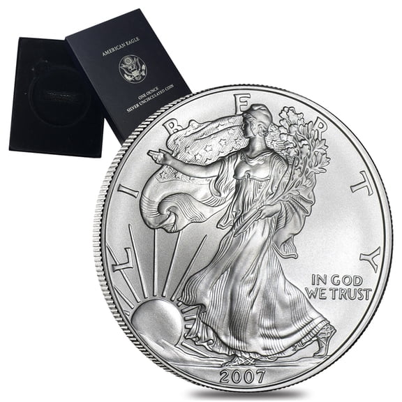 2007-W 1 oz Burnished Silver American Eagle (w/Box & COA)