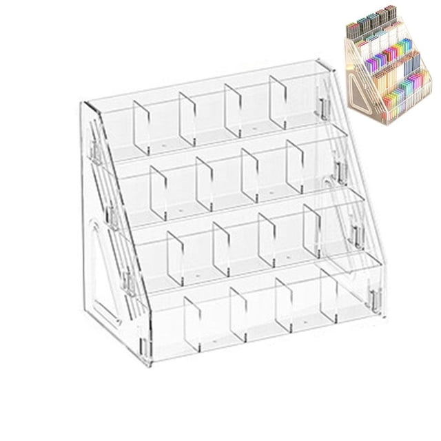 Sticker Display Stand for Vendors, 5 Tiers 25 Pockets Sticker Holder Display, Sticker Organizer Shelf for Craft Fairs, Vendors, Small Business Booth & Desktop