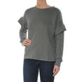 thumbnail image 3 of BUFFALO Womens Gray Ruffled Long Sleeve Crew Neck Sweater XS, 3 of 4