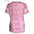 thumbnail image 4 of BadPiggies Womens Fresh Summer Short Sleeve Loose T-shirt Color Block Gradient Print Round Neckline Casual Blouse Tops (3XL, Pink), 4 of 7