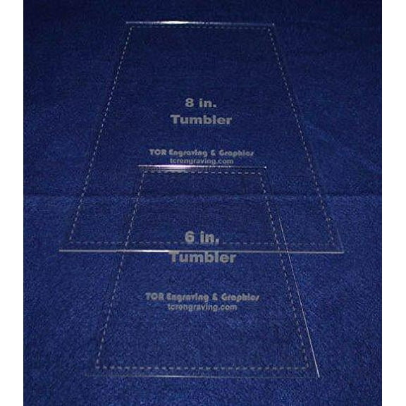 6" & 8" Tumbler Set Quilt Template - With Seam Allowance -Clear 1/8" Acrylic