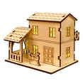 thumbnail image 1 of Casa de madera sin terminar, funciona con pilas, escena navideña, estilo pueblo EstiloF 10.5x8.3x8cm, 1 of 6