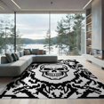 thumbnail image 2 of ODIKA 8'x10' Washable Area Rug Non-Slip Chair-Friendly Mat Skull Pixelated Beast Cranium Geometric Block Framework Edgy for Dining Room, Large Office, Lounge, 2 of 7