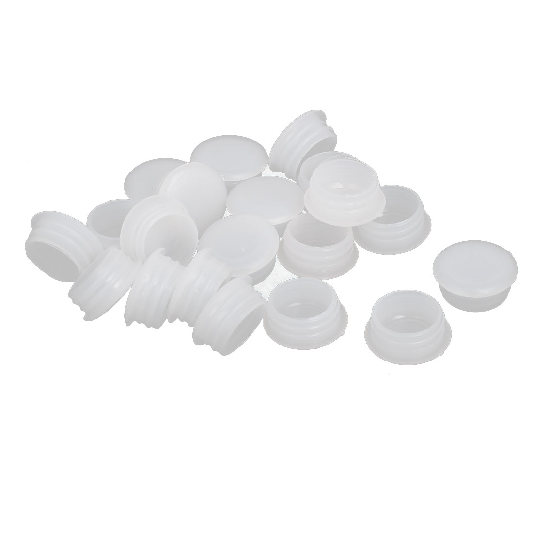 15mm Dia Plastic Thread Design Screw Cap Covers Hole Plugs Lids White