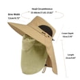 thumbnail image 3 of Men's Sun Protection Hat with Wide Brim and Detachable Neck Flap, Lightweight Breathable Fabric with Adjustable Chin Strap for Fishing, Hiking, Beach Days, Gardening Khaki, 3 of 3