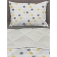 thumbnail image 3 of Grey and Yellow Comforter & Sham Bedding Set, Moroccan Style Modern Sun Beam Flowers with Rounds Dots Image, 3 pcs Duvet Set Microfiber Filling Quilt, 5 Sizes, Pale Grey Black, by Ambesonne, 3 of 4