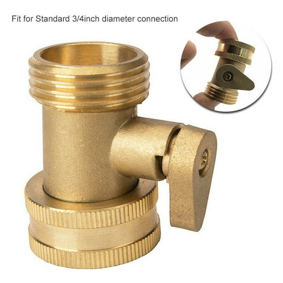 CHENGSI for 3/4 Inch Garden Hose Shut Off Ball Valve Copper Water Pipe Faucet Connector Tool with Quick Connect Swivel for Standard Hose Diameter Easy Control On/Off Valve